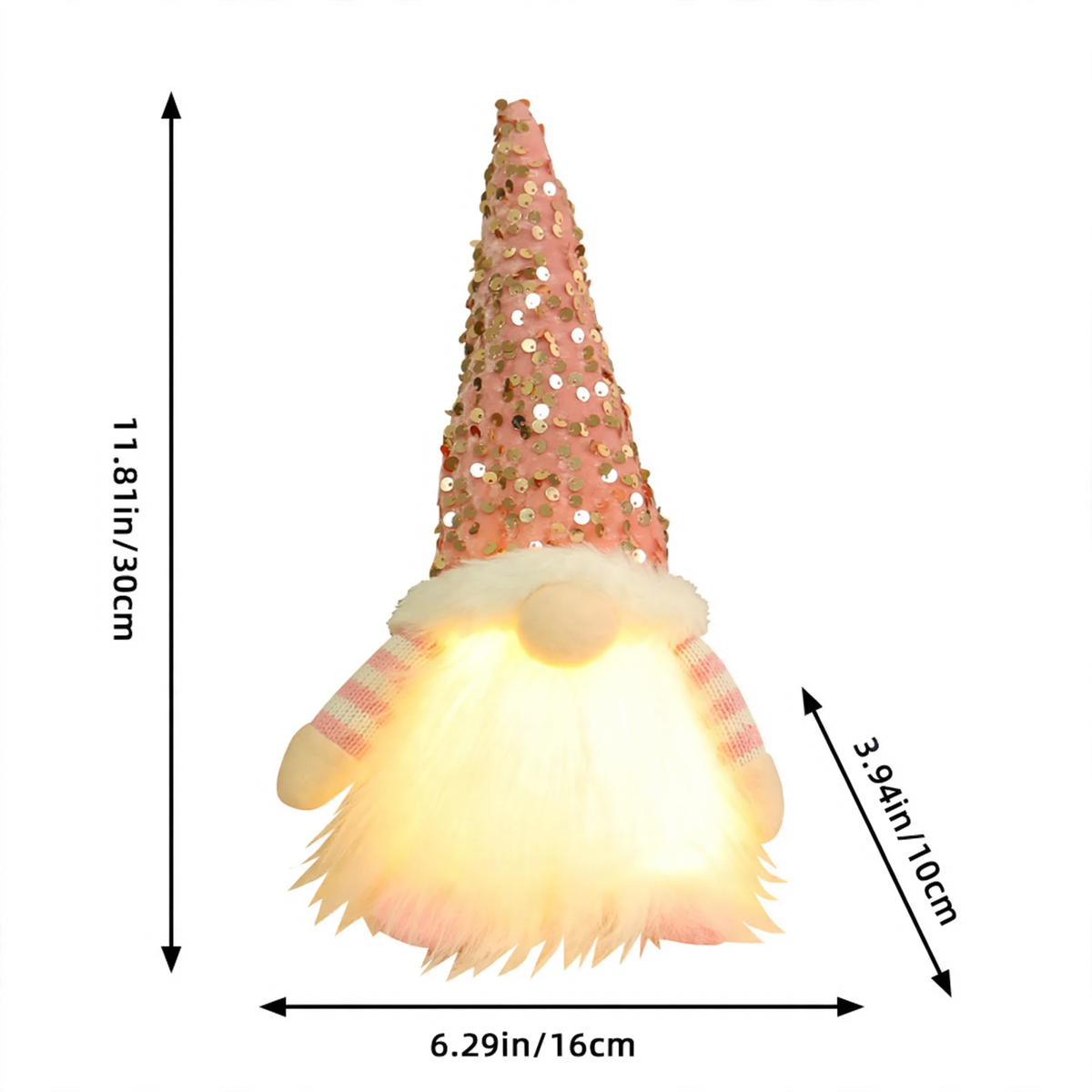 Bright Christmas Elf Figure with Sequins