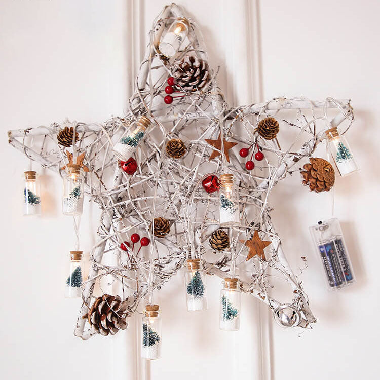 Yeouu | Christmas LED Wishing Bottle Tree Snow Battery Box Decorative String Light