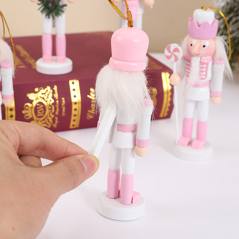 Wooden nutcracker, 12 cm, Pink