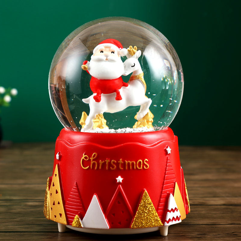 Christmas snow globe with music and light