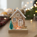 Decorative wooden Christmas candle holder, 12 cm