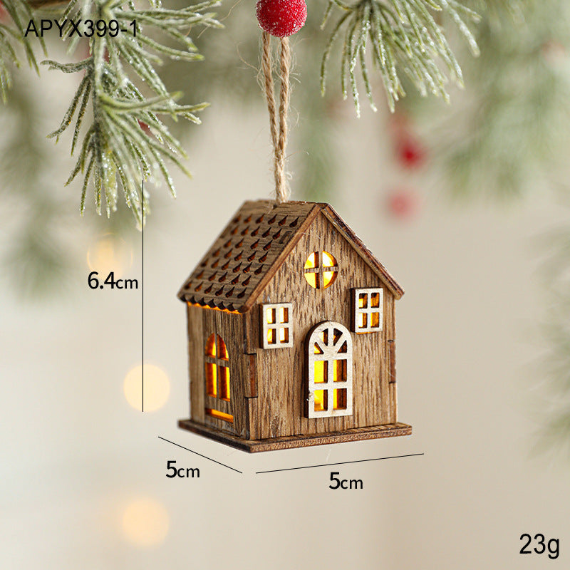 Decorative LED wooden cabin for Christmas atmosphere