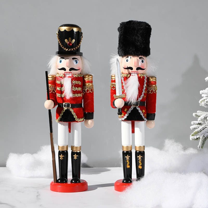 Classic nutcracker figure made of wood for festive decoration
