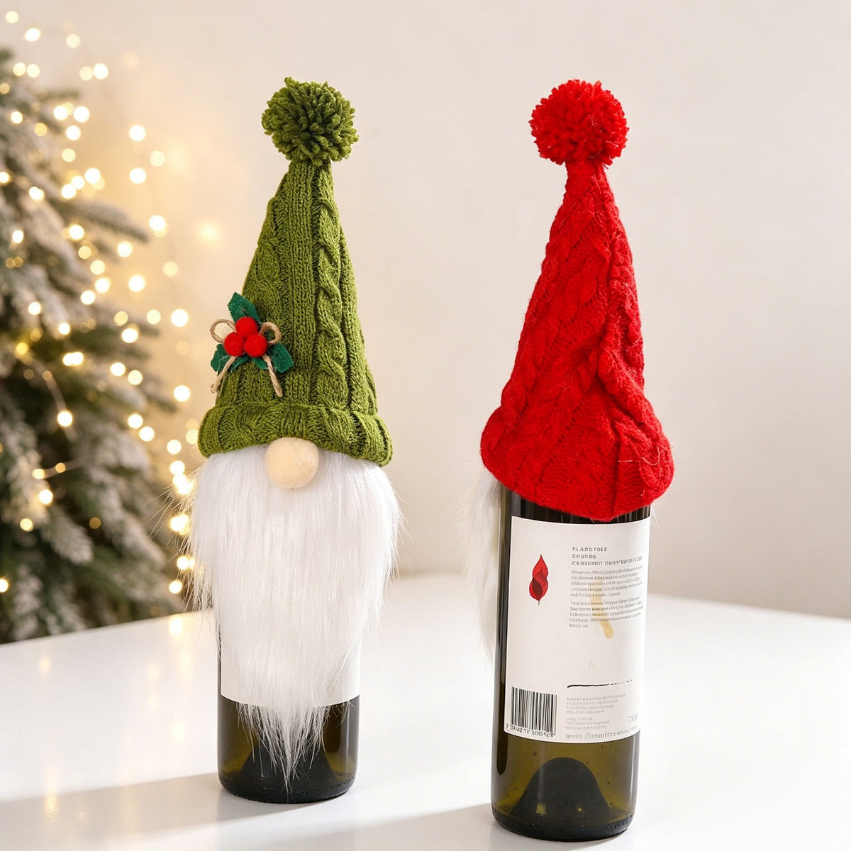 Christmas bottle cover with elf design