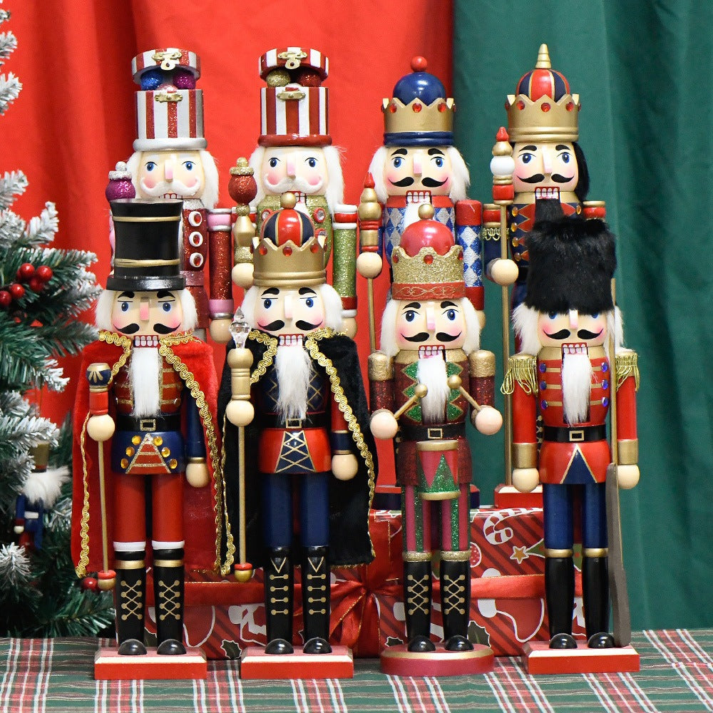 Decorative wooden nutcracker with cape