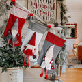 Christmas stocking with gnome motif