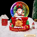 Christmas snow globe with light and music