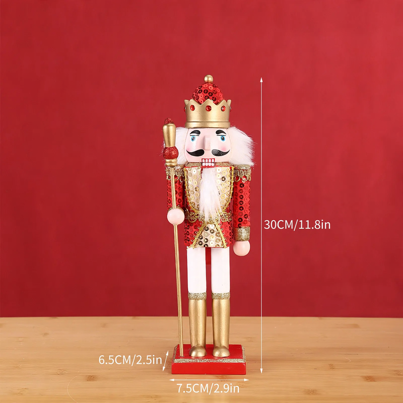 Decorative nutcracker figure made of wood, 30 cm
