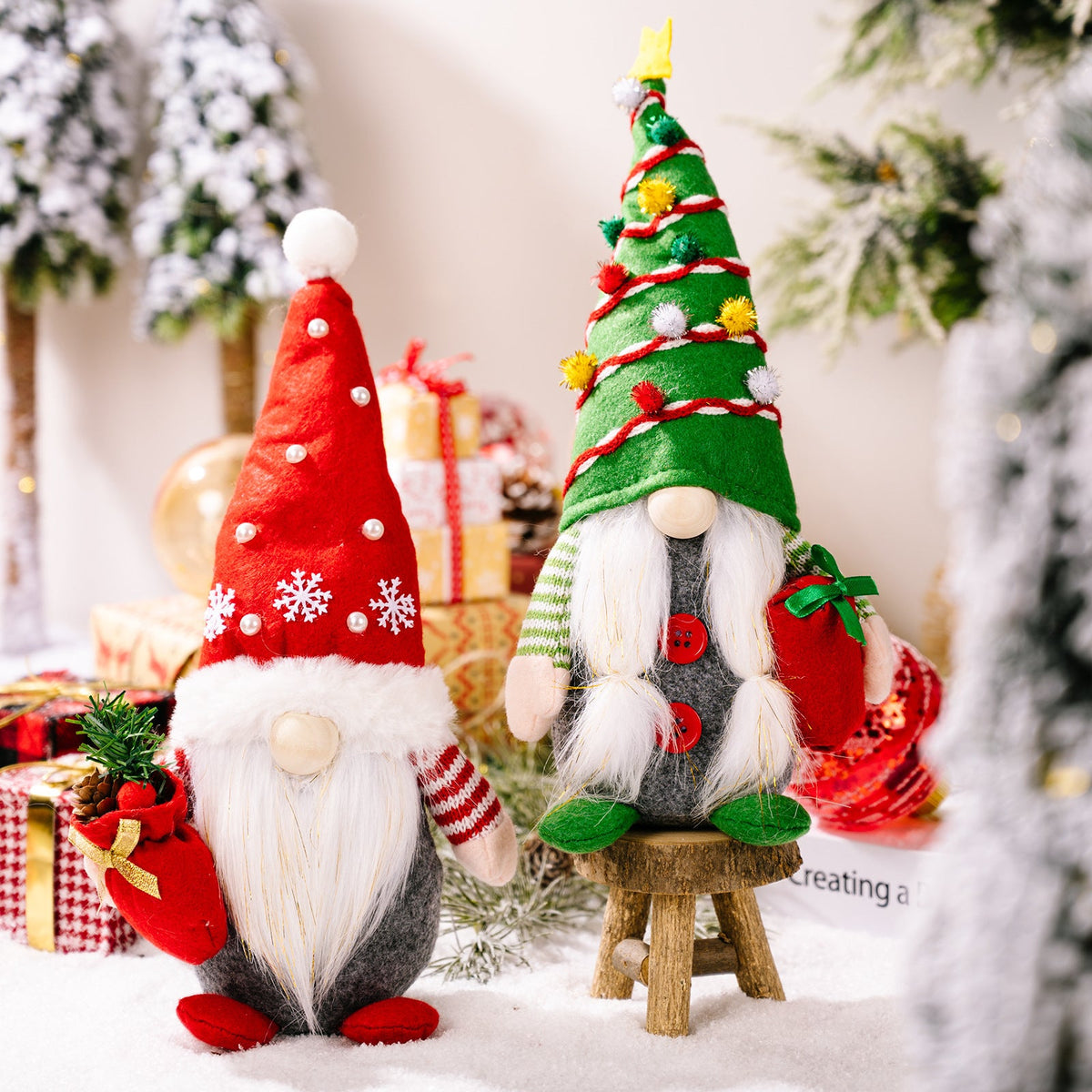 Christmas Elf with Gift, 30 cm