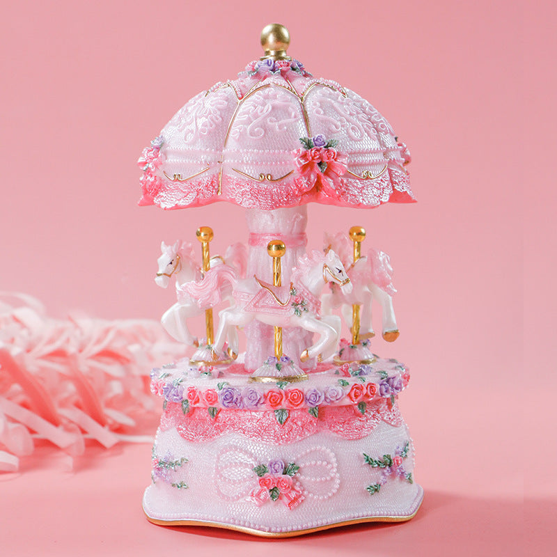 Decorative carousel music box, hand-painted