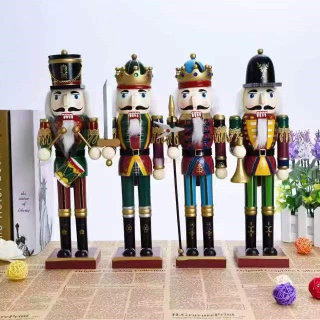 Nutcracker soldier made of solid wood, 30 cm, for the Christmas season