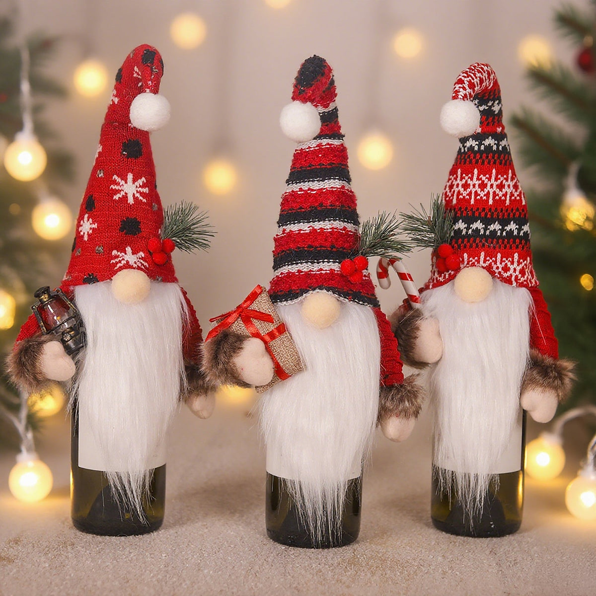 Decorative gnome figurine with Christmas accessories