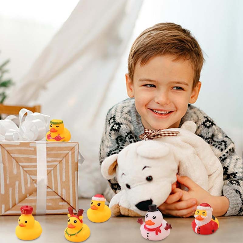 Yeouu | 24 Pcs Countdown Christmas Rubber Ducks Advent Calendar