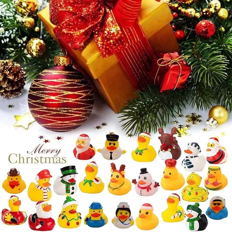 Yeouu | 24 Pcs Countdown Christmas Rubber Ducks Advent Calendar