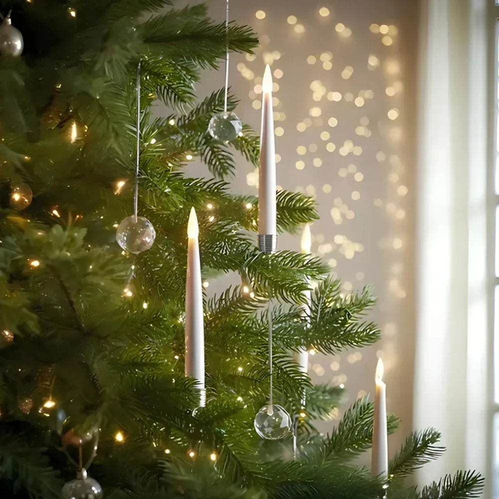 Yeouu | Christmas Tree Lights with Flickering LED Candles
