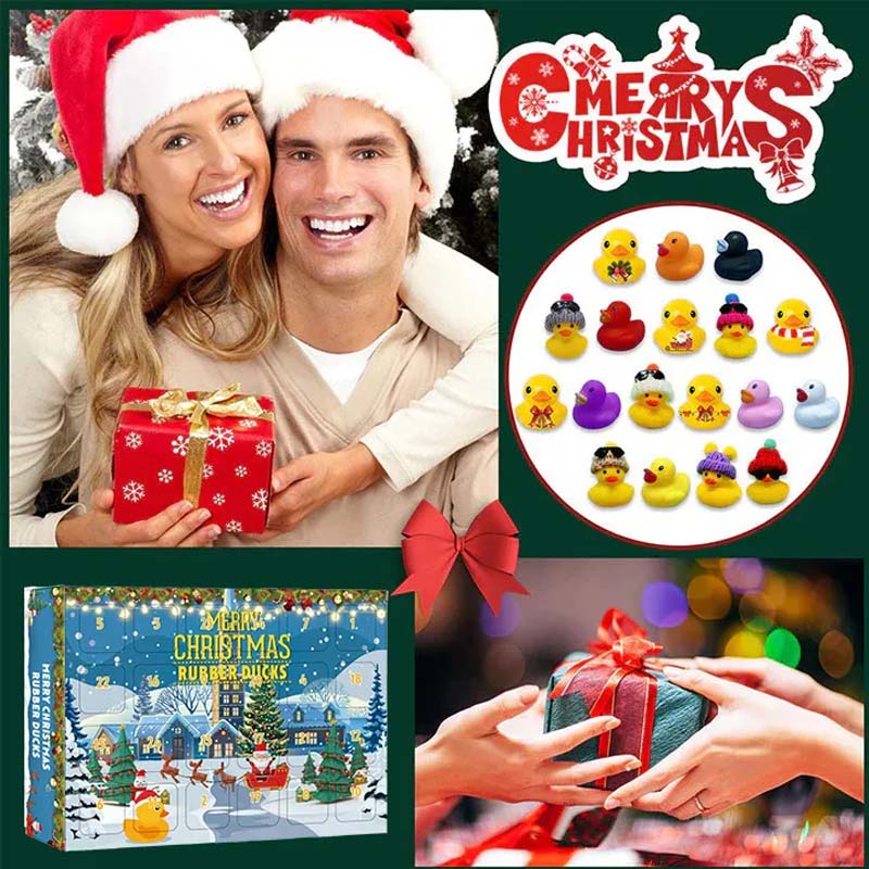 Yeouu | 24 Pcs Countdown Christmas Rubber Ducks Advent Calendar