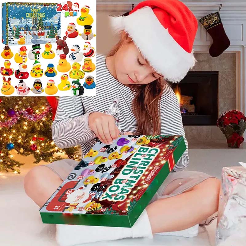 Yeouu | 24 Pcs Countdown Christmas Rubber Ducks Advent Calendar