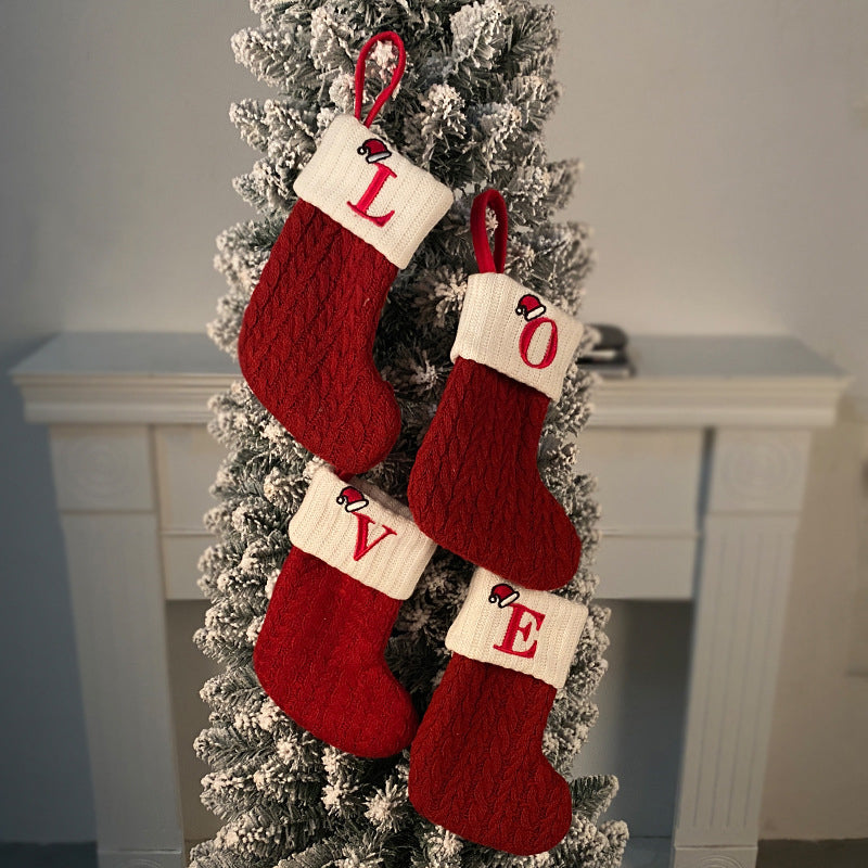 Yeouu | Christmas Letter Knit Stocking