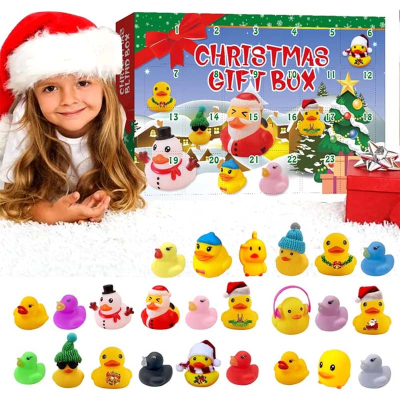 Yeouu | 24 Pcs Countdown Christmas Rubber Ducks Advent Calendar