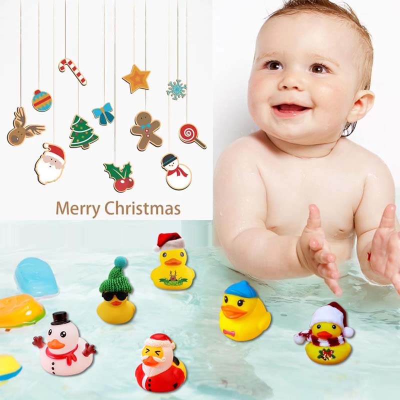 Yeouu | 24 Pcs Countdown Christmas Rubber Ducks Advent Calendar