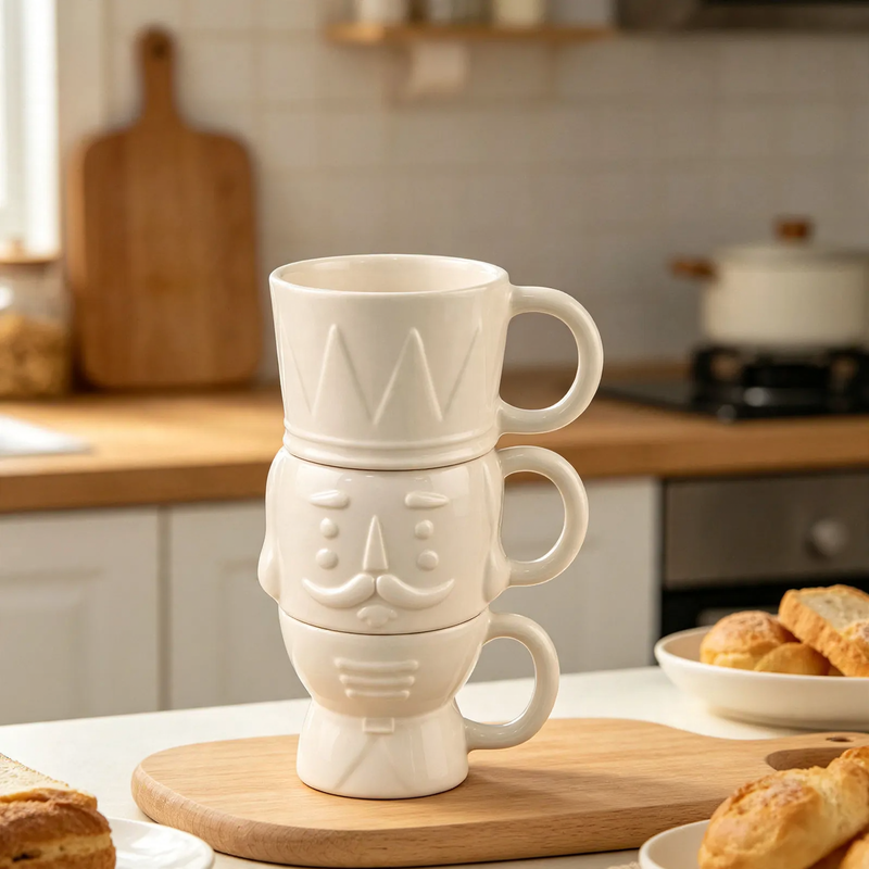 Ceramic mug with nutcracker motif, 420 ml