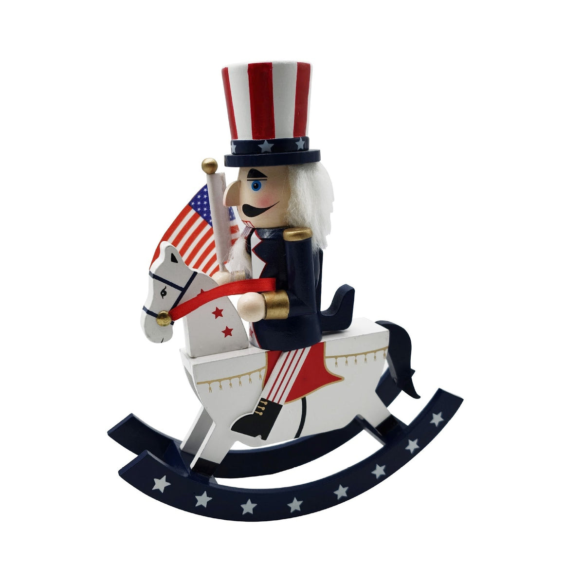 Nutcracker figure on rocking horse, 26 cm
