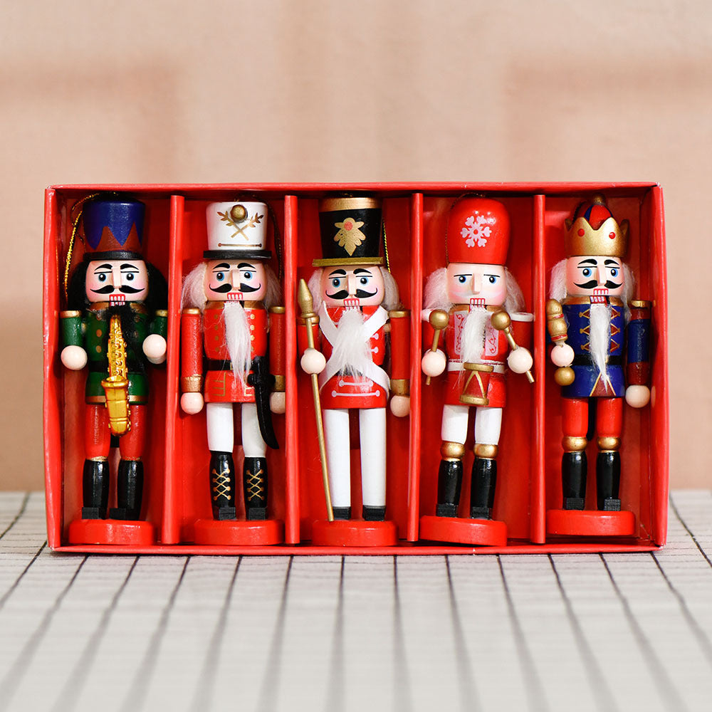 Nutcracker Soldiers Set, 13 cm, 5-piece, wood
