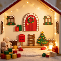 Decorative Mini Fairy Door made of wood for a Christmas atmosphere