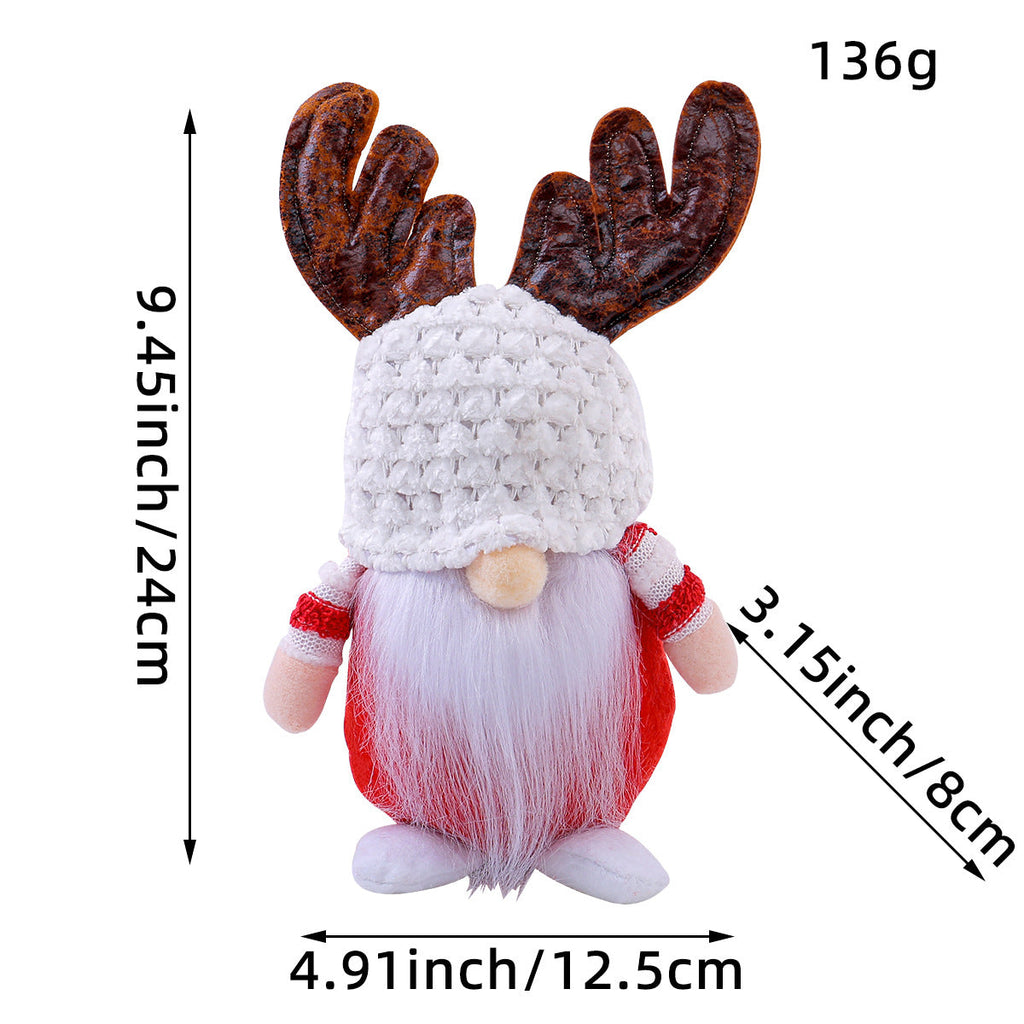 Christmas Elf Figure with Antler Hat, Standing
