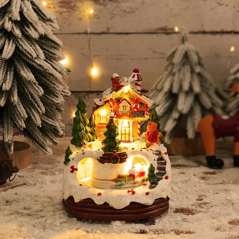 Illuminated music house decor with night light function