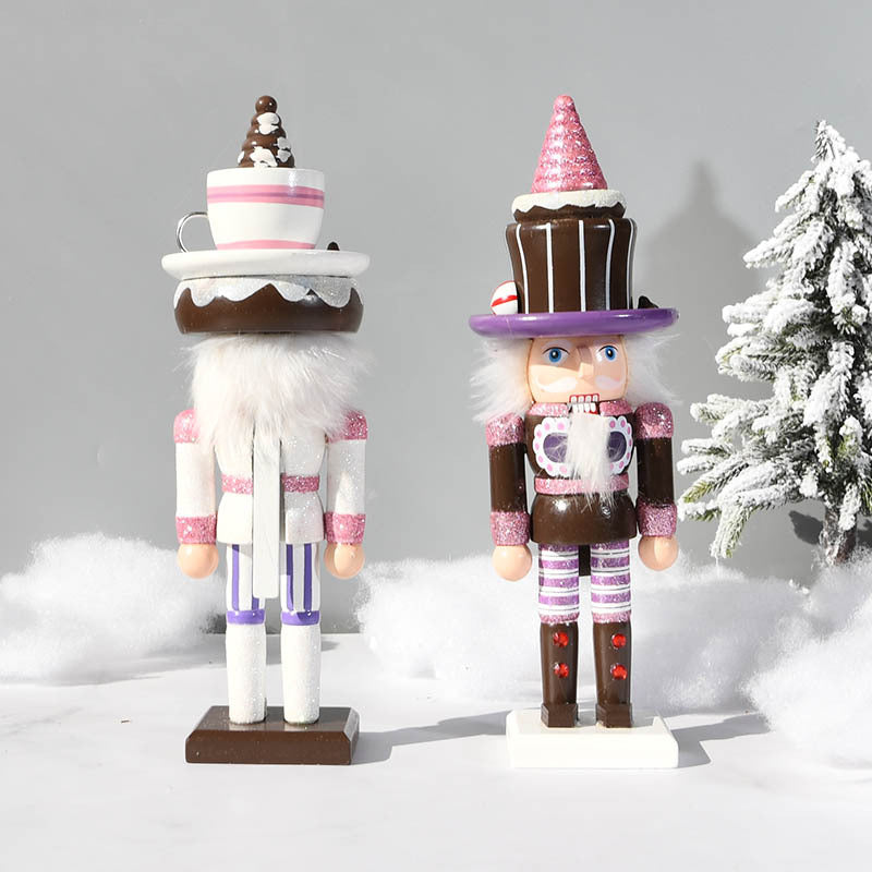 Decorative nutcracker made of pine wood, 25 cm
