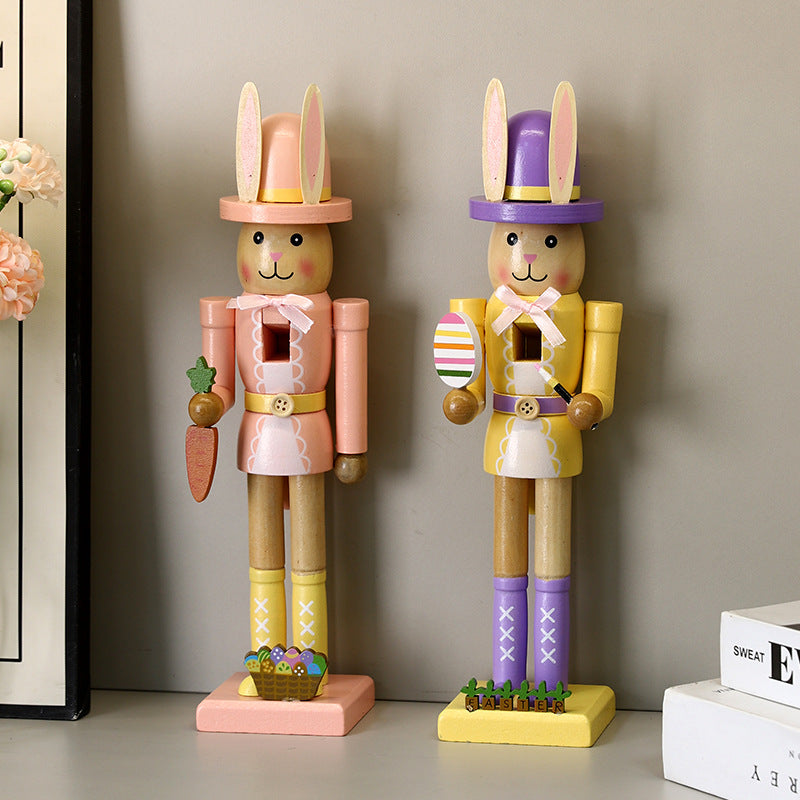 Decorative nutcracker figure in rabbit design