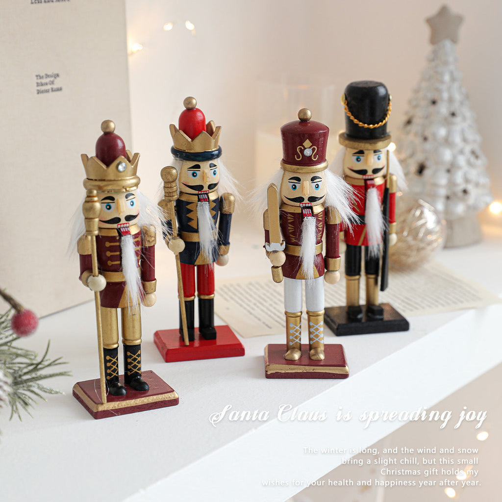 Wooden Nutcracker Figure for Christmas Table Decoration