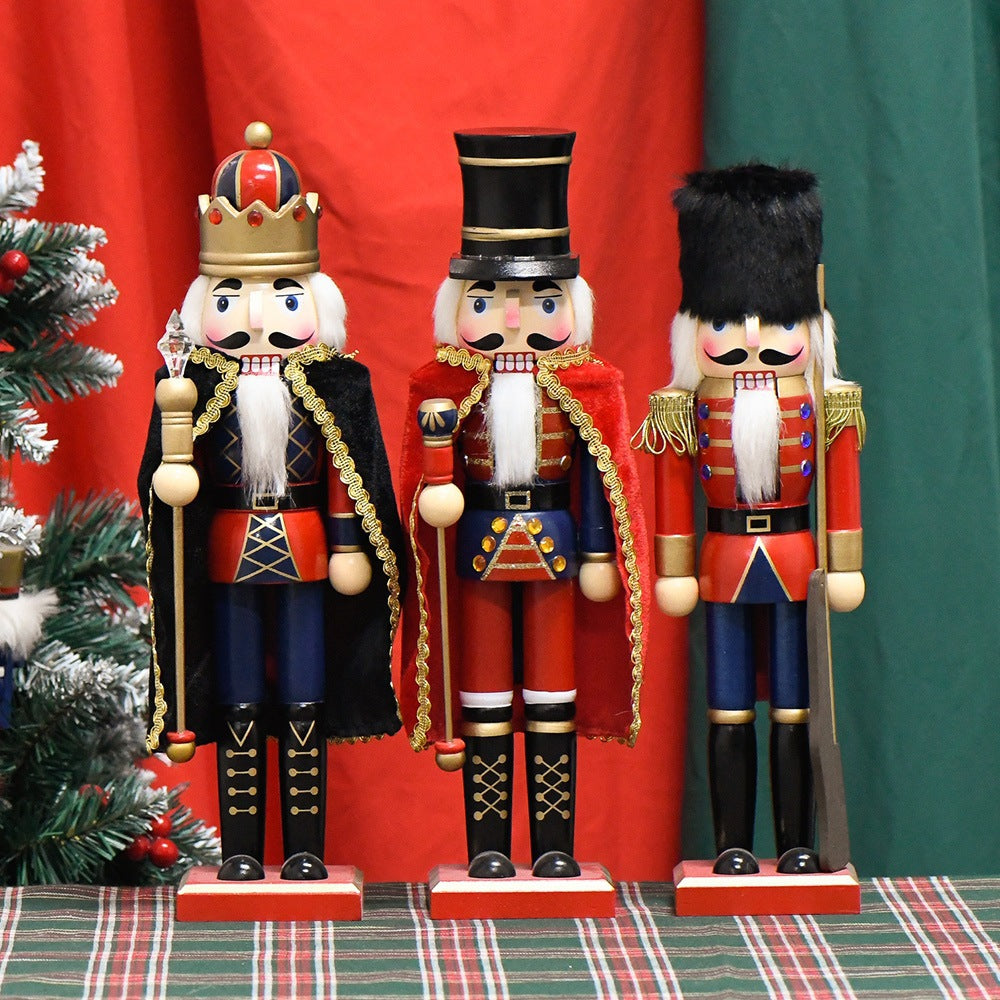 Decorative wooden nutcracker with cape