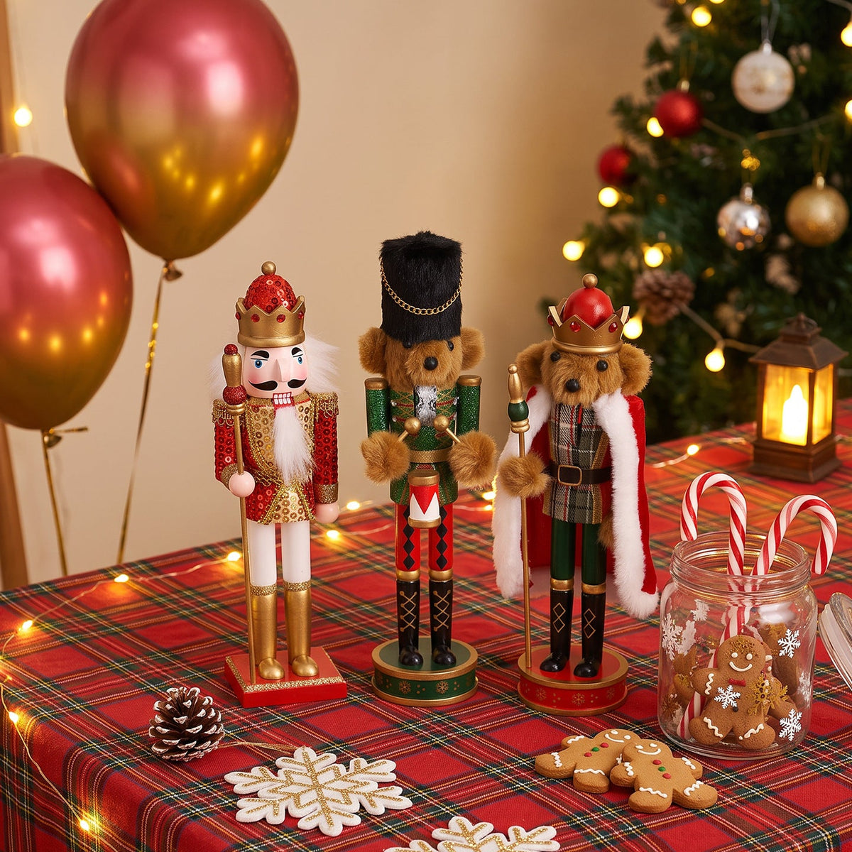 Decorative nutcracker figure made of wood, 30 cm
