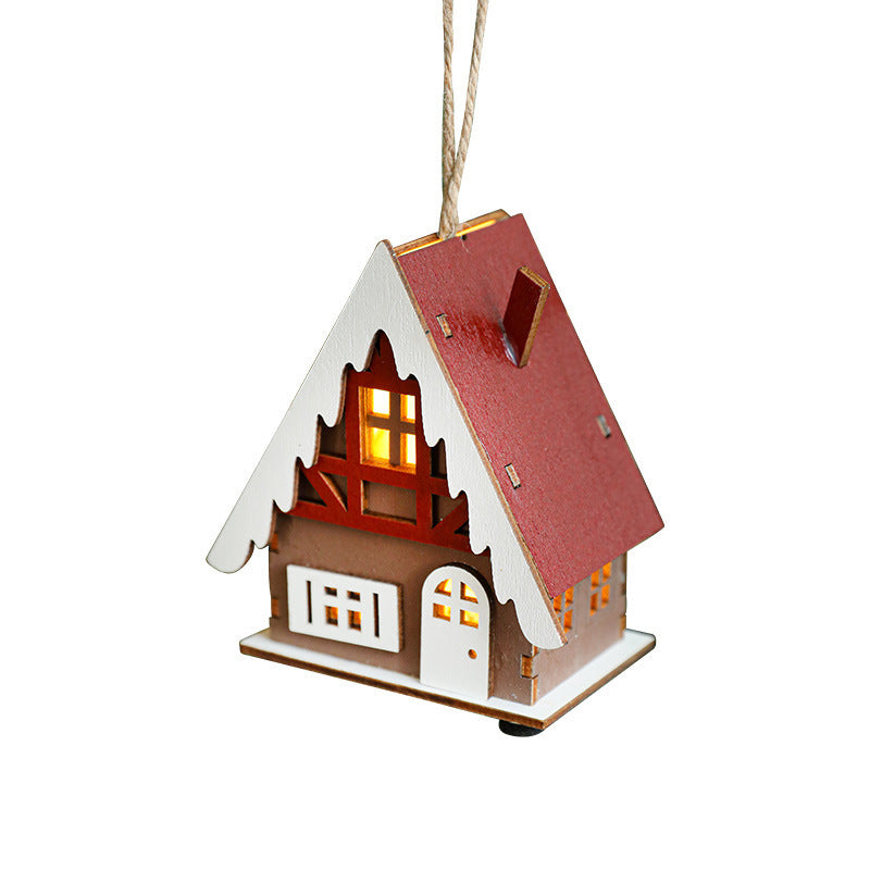 Illuminated wooden house for the Christmas season