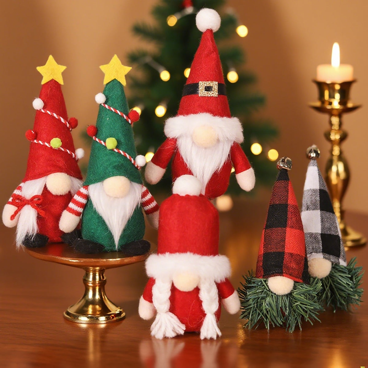 Standing Christmas Elf Figure with Star Hat