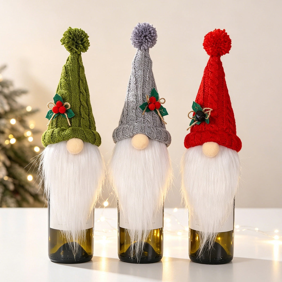 Christmas bottle cover with elf design