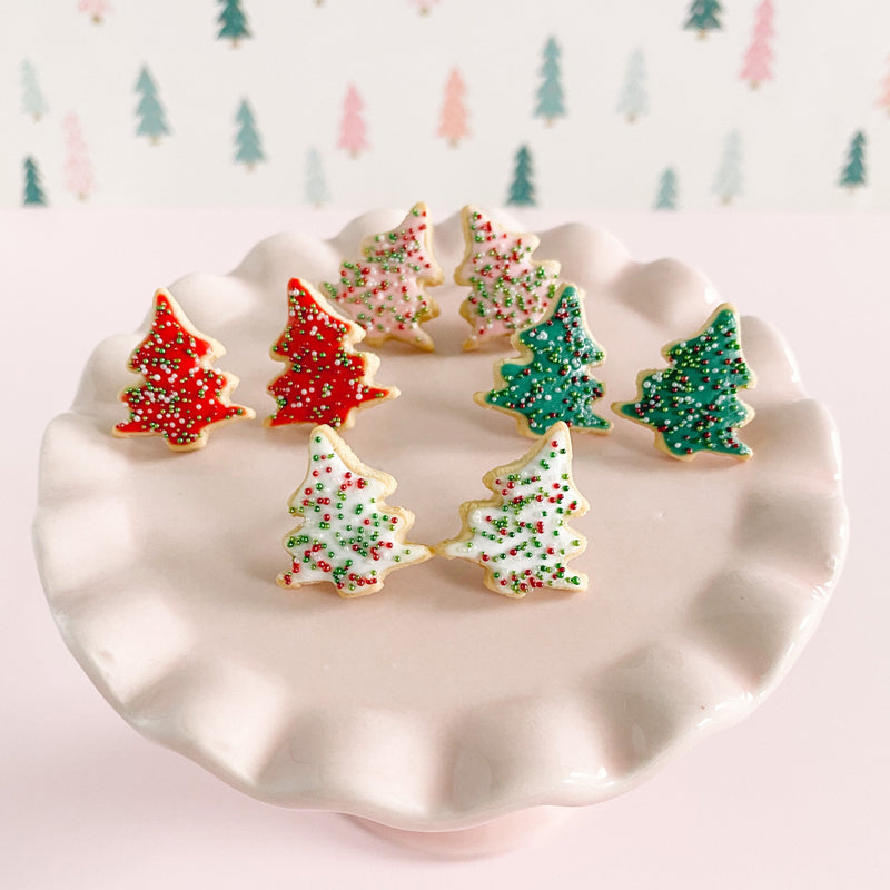 Miniature Christmas Tree Sugar Cookie Earrings - Festive Holiday Jewelry
