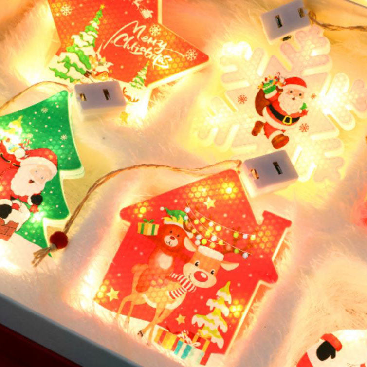Yeouu | Christmas Decorative LED Plastic Painted Hanging Lights