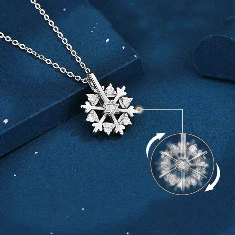 Yeouu | Luxury Rhinestone Christmas Snowflakes Necklace Gift for women