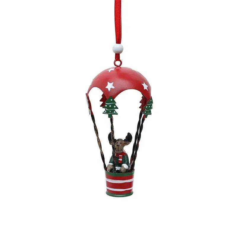 Yeouu | Nordic Iron Christmas Hot Air Balloon Parachute Pendant Creative Decorations Tree Charms Hangings