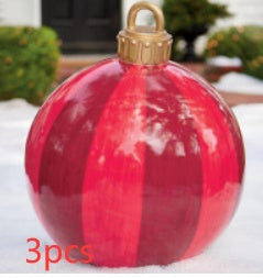 Yeouu | Inflatable Christmas Ball Outdoor Decoration 60cm – Weather Resistant PVC Christmas Decoration