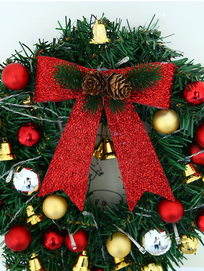Yeouu | Christmas Wreath Branches Bells Christmas Lights String Decoration Lights