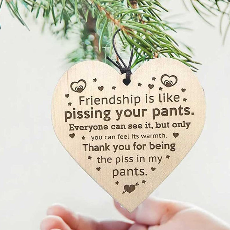 Yeouu | Friendship Wood Pendant Christmas Tree Decor