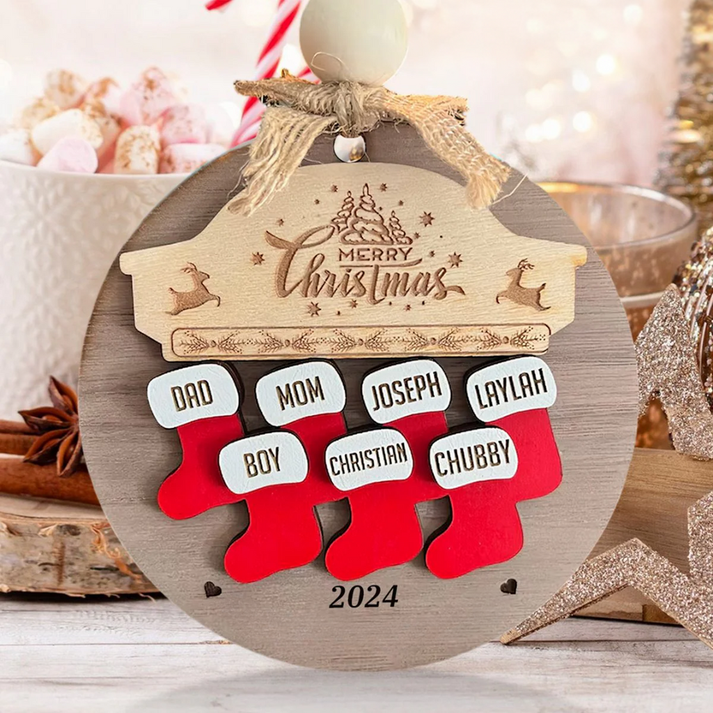 Christmas Ornament in Personalized Wood Design Yeouu