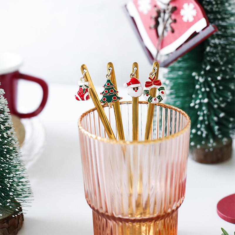 Yeouu | Christmas Decorations for Home - Christmas Metal Spoon Gift Set