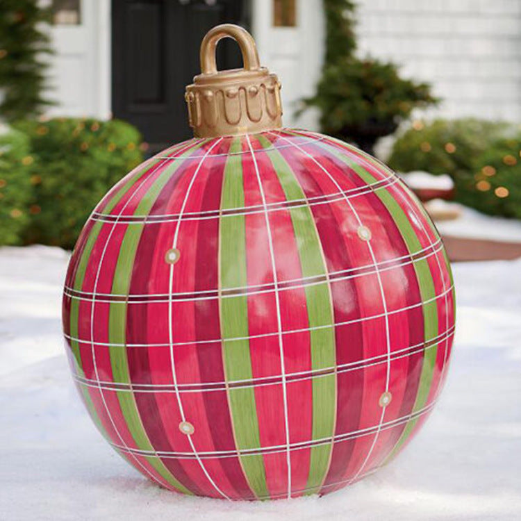 Yeouu | Inflatable Christmas Ball Outdoor Decoration 60cm – Weather Resistant PVC Christmas Decoration