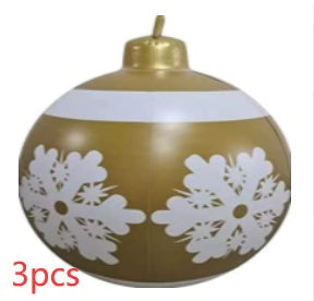 Yeouu | Inflatable Christmas Ball Outdoor Decoration 60cm – Weather Resistant PVC Christmas Decoration