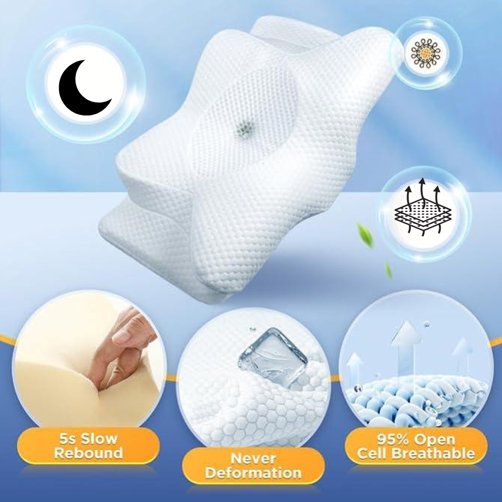 Yeouus | Cervical Pillow for Neck Pain Relief – Orthopedic Memory Foam Neck Support Pillow for Cervical, Shoulder & Back Alignment